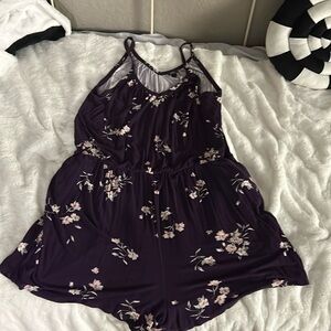 Torrid size 2X purple flower romper.